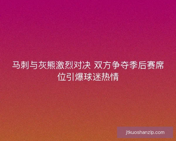 马刺与灰熊激烈对决 双方争夺季后赛席位引爆球迷热情